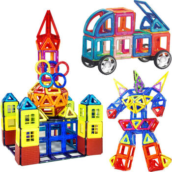 MAG-WISDOM 科博228件组合套装 磁力片建构片百变提拉磁力棒魔磁性铁益智力早教 儿童3D立体拼装拼插教具