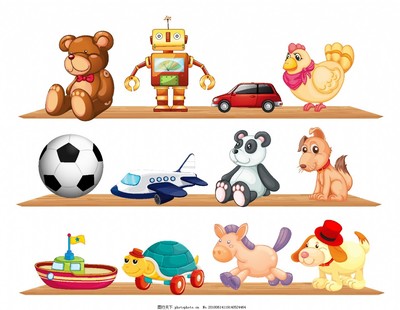 儿童屋里的玩具摆设矢量图